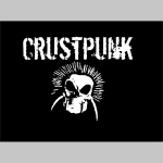 Crust Punk  čierna hrubá mikina na zips s kapucou stiahnuteľnou šnúrkami